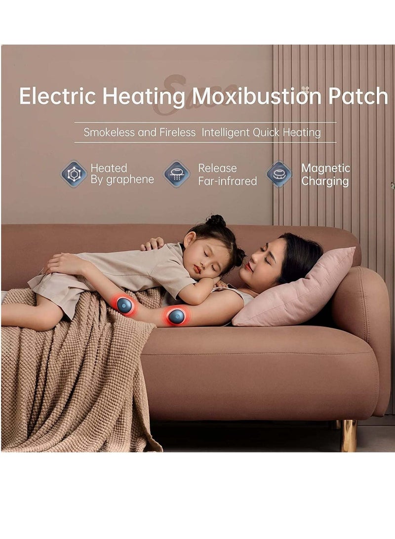 SYOSI Electric Heating Moxibustion Patch,5 Pack, Mugwort Sticker, Wireless Charging Portable Hot Stones Massage Set with Warmer, Smokeless and Fireless - Image 4