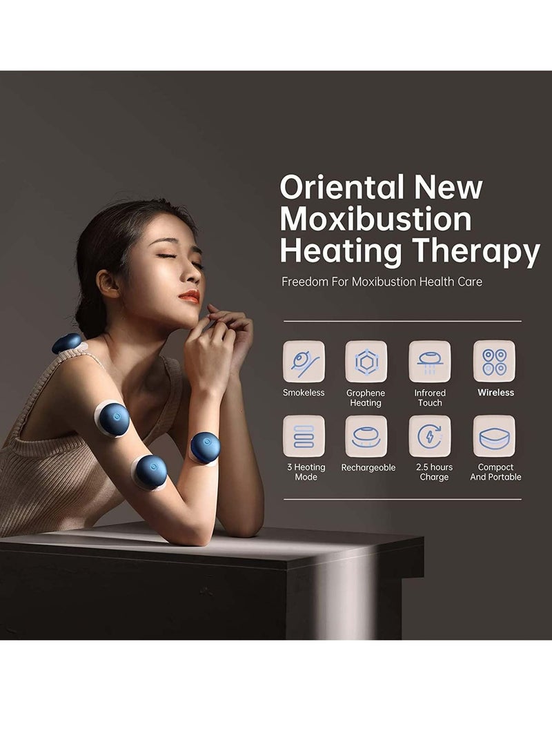 SYOSI Electric Heating Moxibustion Patch,5 Pack, Mugwort Sticker, Wireless Charging Portable Hot Stones Massage Set with Warmer, Smokeless and Fireless - Image 5