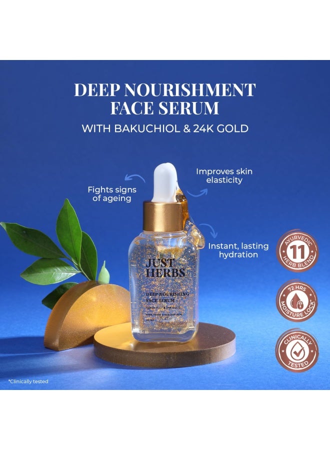 Just Herbs 24K Gold Bakuchiol Face Serum | Anti-Aging, Skin Firming & Hydrating | Fights Wrinkles, Improves Elasticity | For All Skin Types | 30ml - Image 3