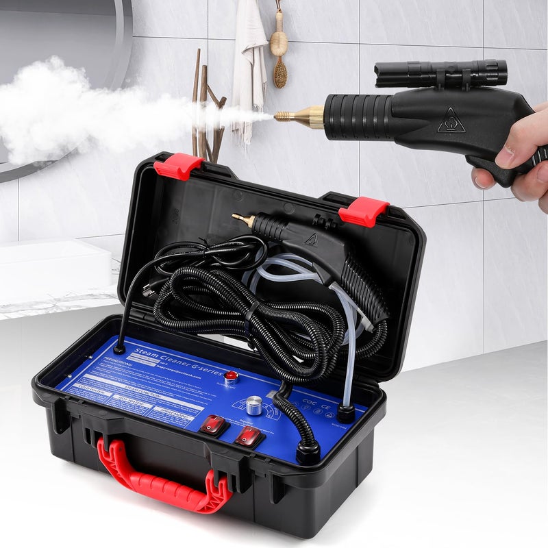 Hapyvergo High Pressure Steam Cleaner 1700W Steamer for Cleaning Grout Tile Heavy Duty Portable Steamer Cleaner for Car Auto High Heat Cleaning Steamer for Home Shower All Surfaces 110V