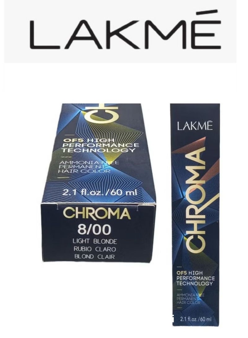 لاكمي صبغة شعر دائمة خالية من الأمونيا رقم 8/00 أشقر فاتح - Image 1