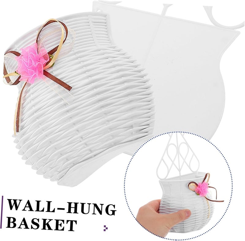 2pcs Rattan Wall Decor Hanging Flower Pots Artificial Hanging Plants for Home Office Garden No Drill Design - Image 3