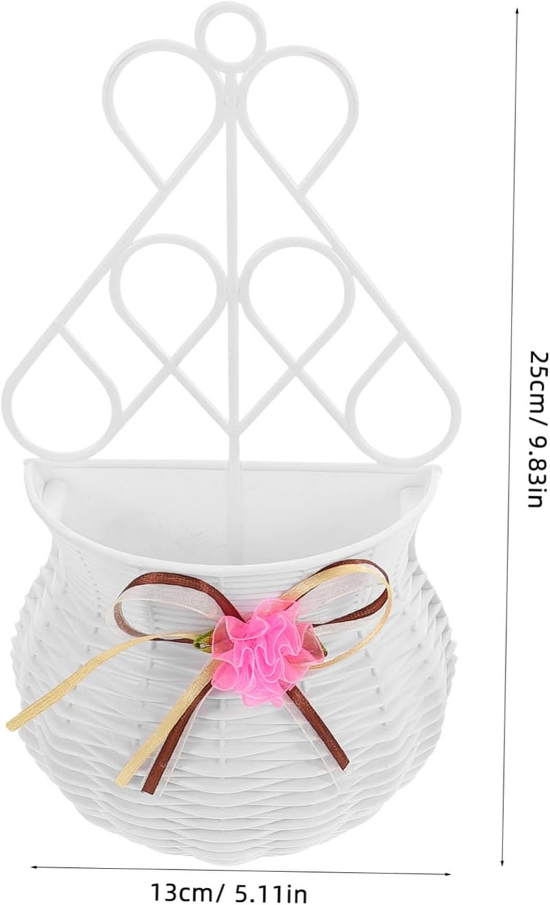 2pcs Rattan Wall Decor Hanging Flower Pots Artificial Hanging Plants for Home Office Garden No Drill Design - Image 2