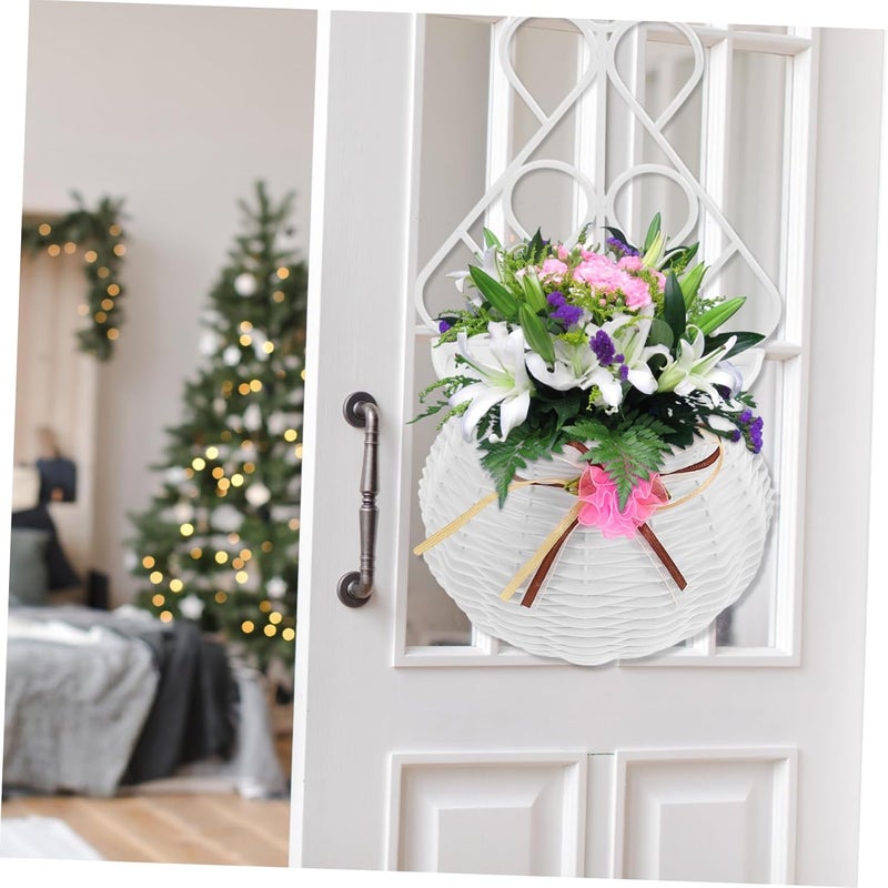 2pcs Rattan Wall Decor Hanging Flower Pots Artificial Hanging Plants for Home Office Garden No Drill Design - Image 5