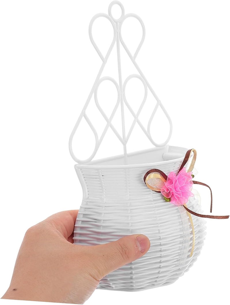 2pcs Rattan Wall Decor Hanging Flower Pots Artificial Hanging Plants for Home Office Garden No Drill Design - Image 4