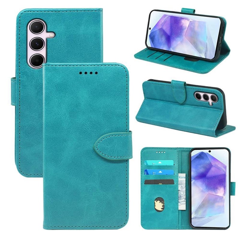 غطاء MagSafe | Cyan | PU | حامل | غطاء قابل للطي | لـ galaxym55/c55/f55/m55s - Image 1