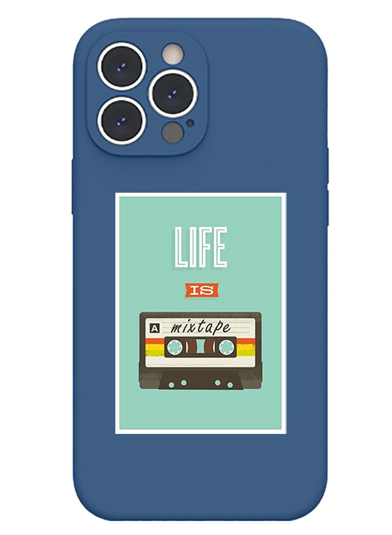 Theodor Protective Slim Fit Case Liquid Silicone Cover with Full Body Protection Anti-Scratch Shockproof Case For iPhone 13 Pro Max Blue  - Life is Beautiful - Image 1