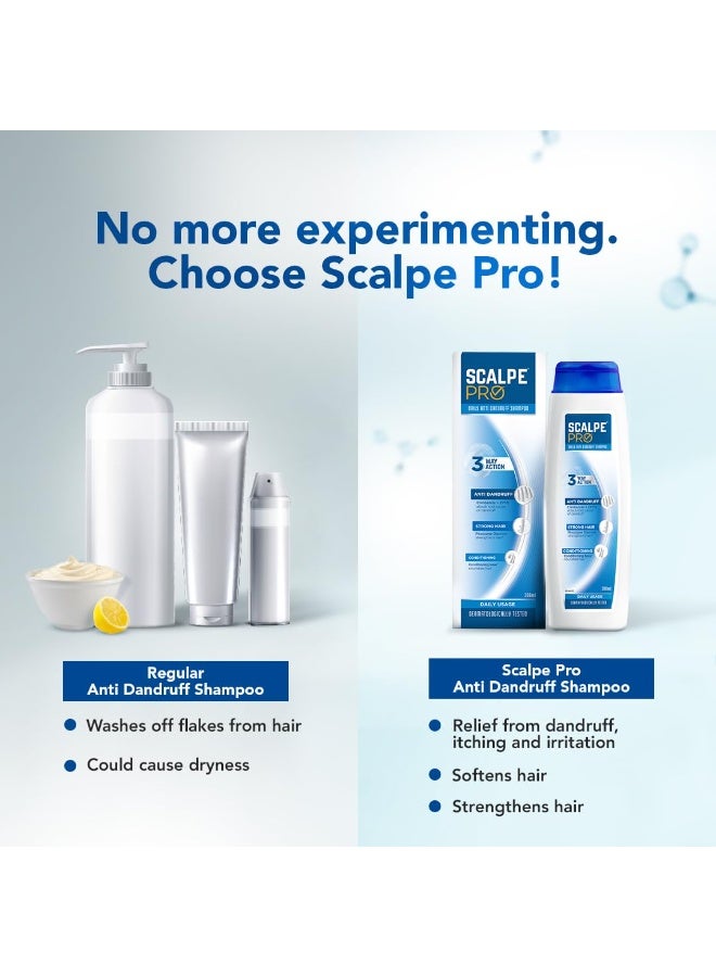 Scalpe Pro Daily Anti-Dandruff Shampoo | Removes Dandruff from Source | Helps with Itching, Irritation & Redness accompanying Dandruff | Scalpe Science | Climbazole & ZPTO Formulation | Strong & Smooth Hair | Daily Use | Dermatologically Tested Solution | For Women & Men | 200ml. - Image 2