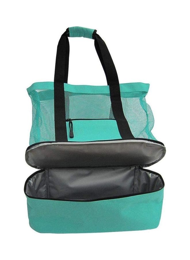 NIBEMINENT Mesh Large Beach Tote Zipper with Insulated Cooler Bag  - Image 3