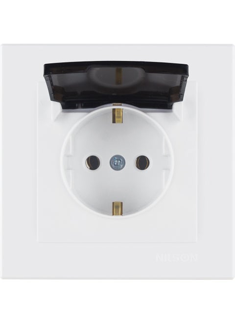 Alegra White Covered Grounded Socket