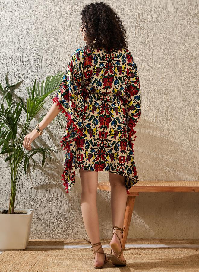 ستايل ستون فستان بنمط قفطان مُطبع - Image 5