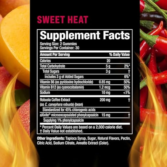Hydroxycut Hardcore Ultra Shred Gummies, Sweet Heat - 99% Stimulant Free - Includes Capsaicin & B Vitamins - for Women & Men - Image 2