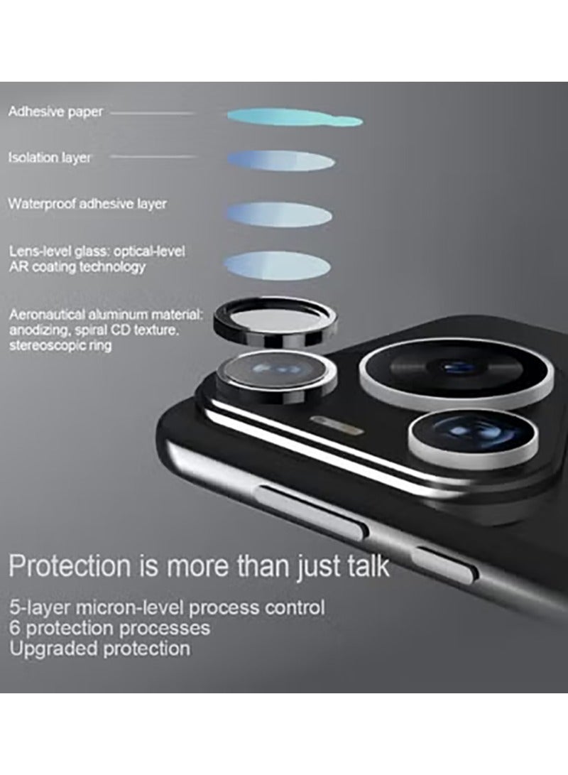Camera Lens Protector for huawei pura 80 , [1 Step Installation Tray] Tempered Glass Screen Protector Metal Individual Camera Cover Accessories Case Friendly (Black)  - Image 5