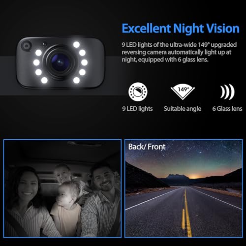 eRapta Backup Camera for Truck 7''HD 2K Front/Rear View Monitor kit IP69 Waterproof Night Vision DIY Grid Lines for Car RVs Trucks Tractors Bus Semi-Trailers Pickup AY7 - Image 4