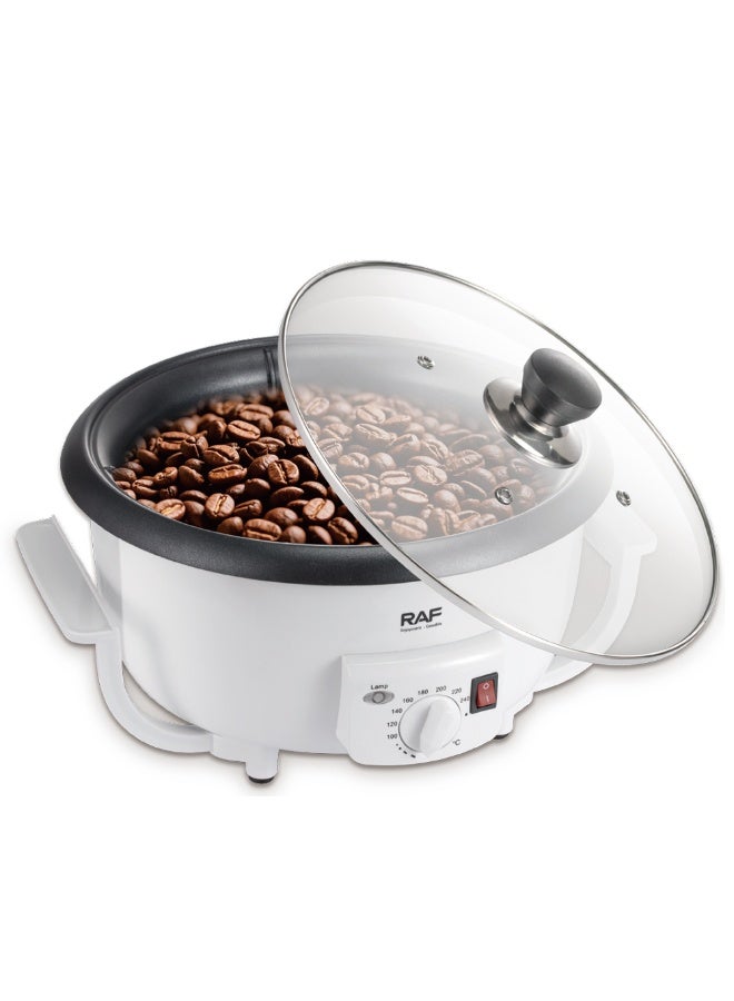 آر إيه أف محمصة قهوة كهربائية RAF R.15601 - ماكينة تحميص حبوب قهوة منزلية بقوة 800 واط مع تحكم قابل للتعديل في درجة الحرارة، وحوض غير لاصق وغطاء شفاف - Image 3