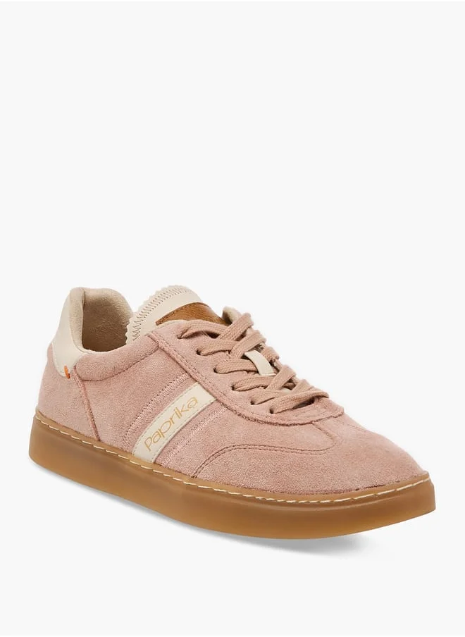 بابريكا Women's Panelled Ankle Sneakers with Lace-Up Closure