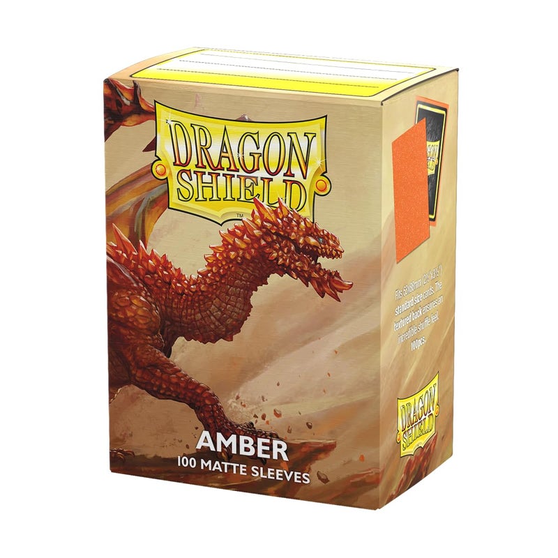 Dragon Shield | Standard Size Card Matte Sleeves | 100 CT - Smooth & Tough Premium TCG Sleeves | Compatible with Pokemon, Flesh & Blood, One Piece & Magic The Gathering | Amber - Image 1