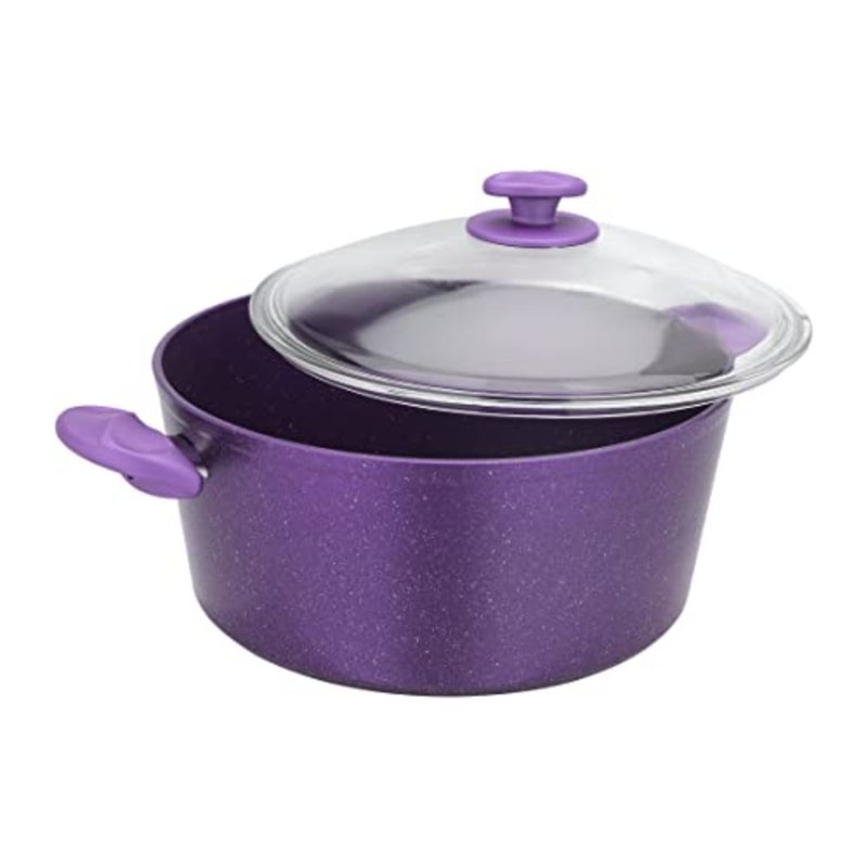 Aluminium Casserole With Durable Granite Coating, Purple, Rf10256 - Image 2