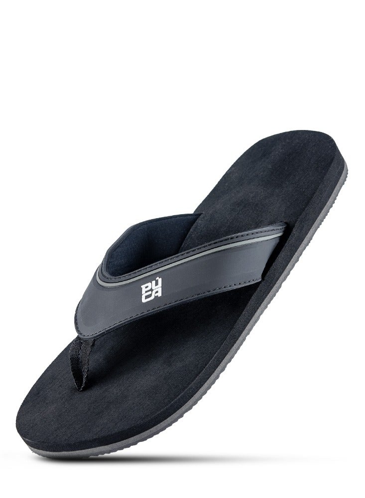 Puca Slippers For Men | Strong Grip and Comfortable slippers | Stylish Men's Slippers | Nuke Black - Image 1