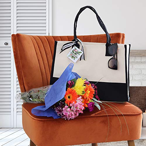 VANESSA ROSELLA Monogram Tote Bag with 100% Cotton Canvas and a Chic Personalized Monogram (Plain) - Image 4