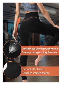 Cuken Sauna Pants Women Sweat Capris Slimming Leggings, High Waist Gym Workout Body Shaper Sweat Suits, L/XL  - Image 4