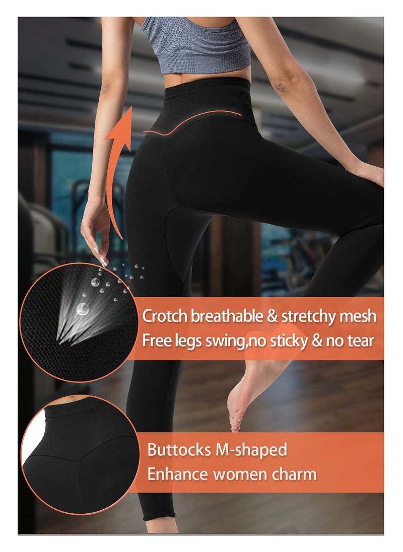 Cuken Sauna Pants Women Sweat Capris Slimming Leggings, High Waist Gym Workout Body Shaper Sweat Suits, L/XL  - Image 4