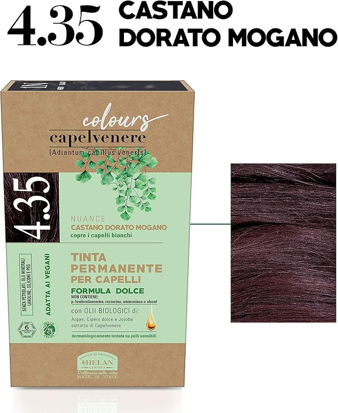 Helan Capelvenere Colours Dark Blonde Hair Dye Permanent Gentle Formula 615 100 Dark Ash Mahogany Blonde Coverage Natural Hair Dye Easy to Use Odourless Ammonia Alcohol Free Hair Colour