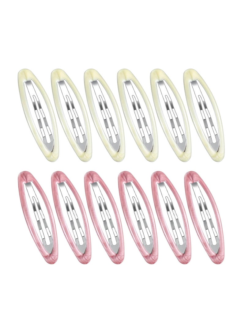 Waydress Waydress 12 Pcs Oval 2.8 In Tortoise Metal Hair Clips for Women Ellipse Non-Slip Hair Grips (Vivid Style)  - Image 1