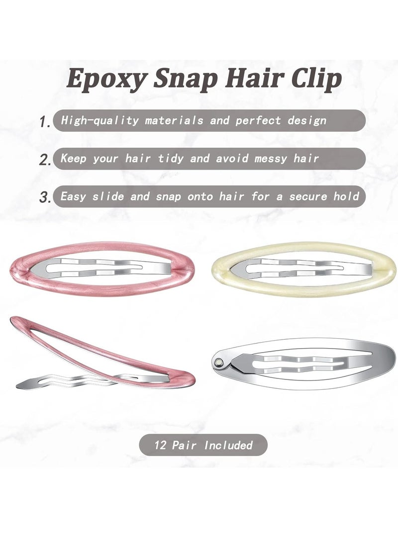 Waydress Waydress 12 Pcs Oval 2.8 In Tortoise Metal Hair Clips for Women Ellipse Non-Slip Hair Grips (Vivid Style)  - Image 2