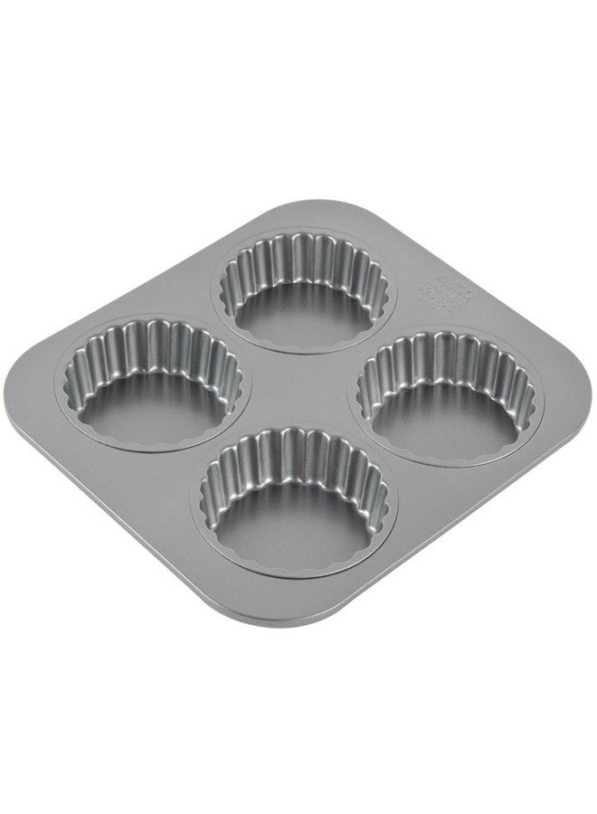 Amco 4 Cup Tartlet Pan Loose Removable Bottom, each 3.5" x .9"