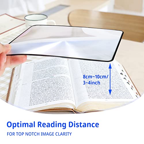 HOYDATE 4Pcs Page Magnifying Sheet 3X Lightweight Optical Plastic Fresnel Lens Bookmark Flat Magnifier for The Elderly and People with Low Vision Reading Small Prints, Maps and Books - Image 5