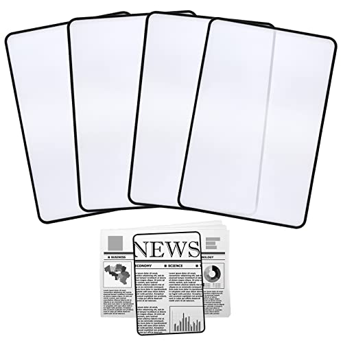HOYDATE 4Pcs Page Magnifying Sheet 3X Lightweight Optical Plastic Fresnel Lens Bookmark Flat Magnifier for The Elderly and People with Low Vision Reading Small Prints, Maps and Books - Image 1