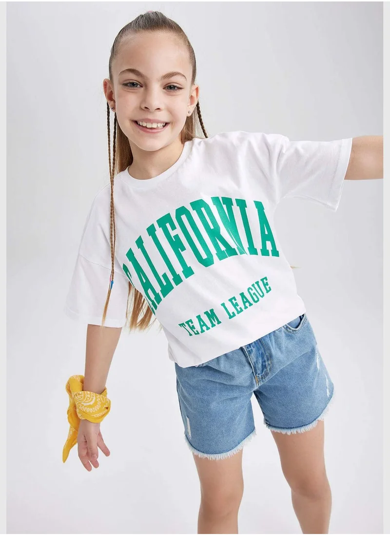 ديفاكتو Girl Oversize Fit Knitted Short Sleeve Body