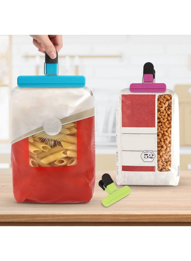 HOMESTAR 8PCS Chip Clips Food Sealing Clips , Household Snack Moisture-Proof Clips , Upgraded Wide Opening Bag Clips,  With Anti-Slip Stripes Food Grade Sealing Handle Food Storage Clips, Assorted Sizes - Image 3