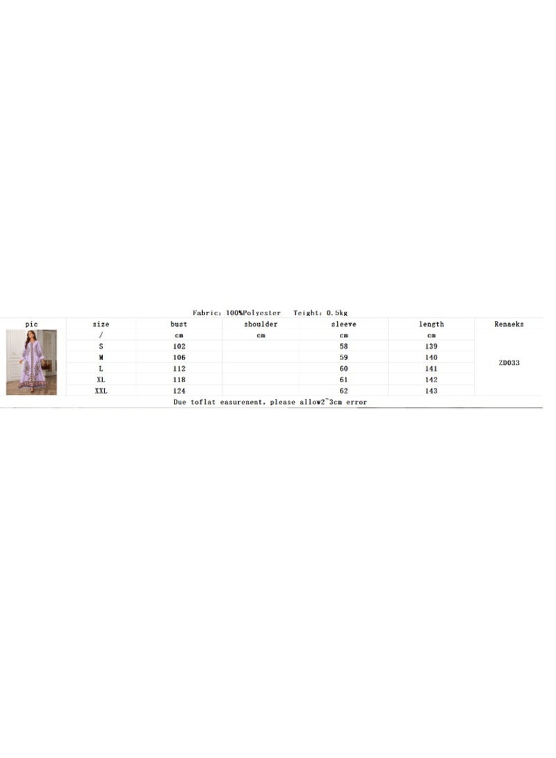 xozgdovg Muslim women's gown print and drill dress  - Image 3
