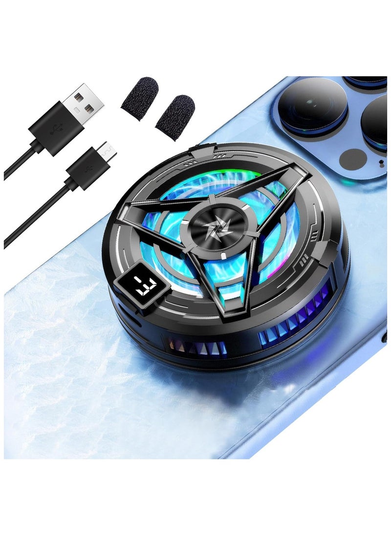 Generic Phone Cooler for Gaming with Magnetic iPad Cooler Phone Fan Sticker Phone Clip LED Display Low Decibel Mobile Phone Radiator Compatible for iPhone/Android/Tablet/iPad/Game Controller  - Image 1