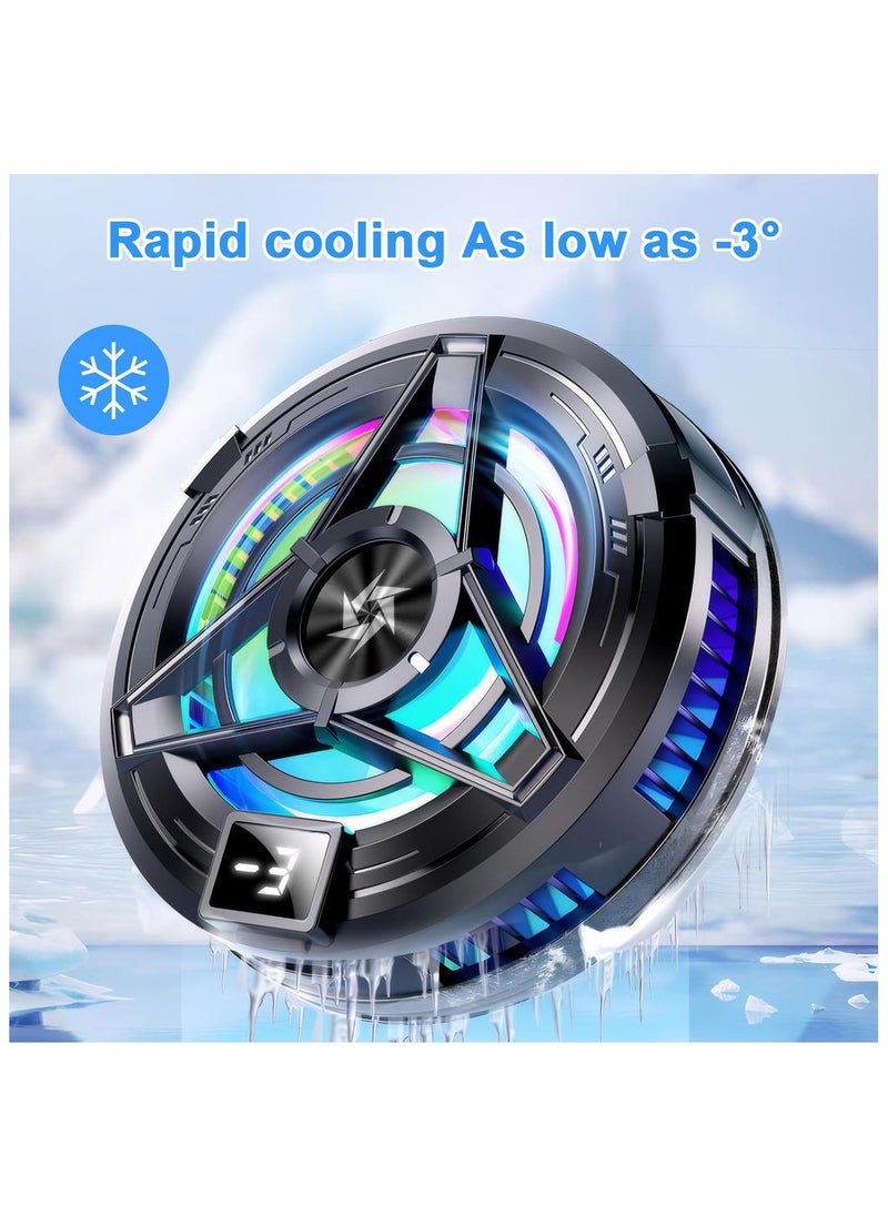 Generic Phone Cooler for Gaming with Magnetic iPad Cooler Phone Fan Sticker Phone Clip LED Display Low Decibel Mobile Phone Radiator Compatible for iPhone/Android/Tablet/iPad/Game Controller  - Image 2