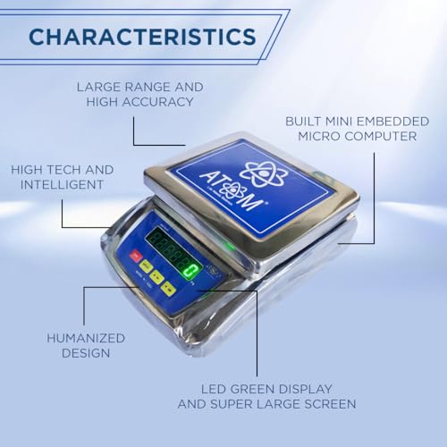 ATOM A 202 30kg Steel Weighing Scale. MADE IN INDIA (6.3X7.5 INCH) with Front and Back LED display for Grocery | Kirana | Dairy | A 201 Series Scale. WITHOUT STAMPING FOR DOMESTIC USE ONLY - Image 3