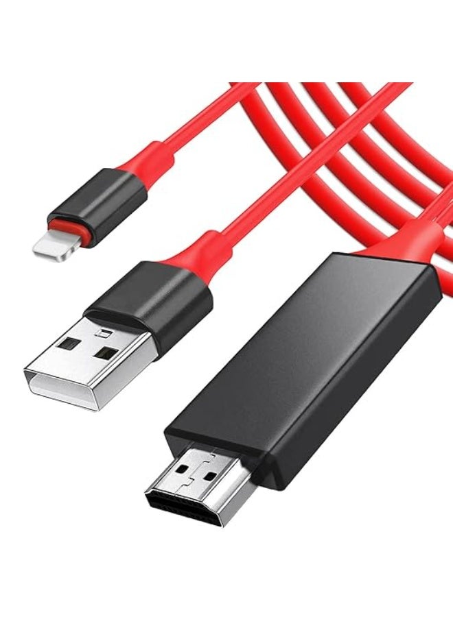 Lightning to HDMI/HDTV AV TV Cable Adapter, Red and Black - Image 5