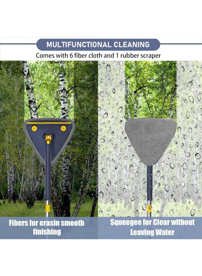 دينكس منطقة مثلثة الشكل لليد المصنوعة من الفولاذ المقاوم للصدأ، مساحة متحركة بزاوية 360 درجة لسهولة الوصول إلى الغبار في الزوايا والأركان. ممسحة سقف مائية، وسادات من الألياف الدقيقة، للاستخدام الجاف والرطب، ممسحة مثلثة الشكل، DX2037 - Image 4