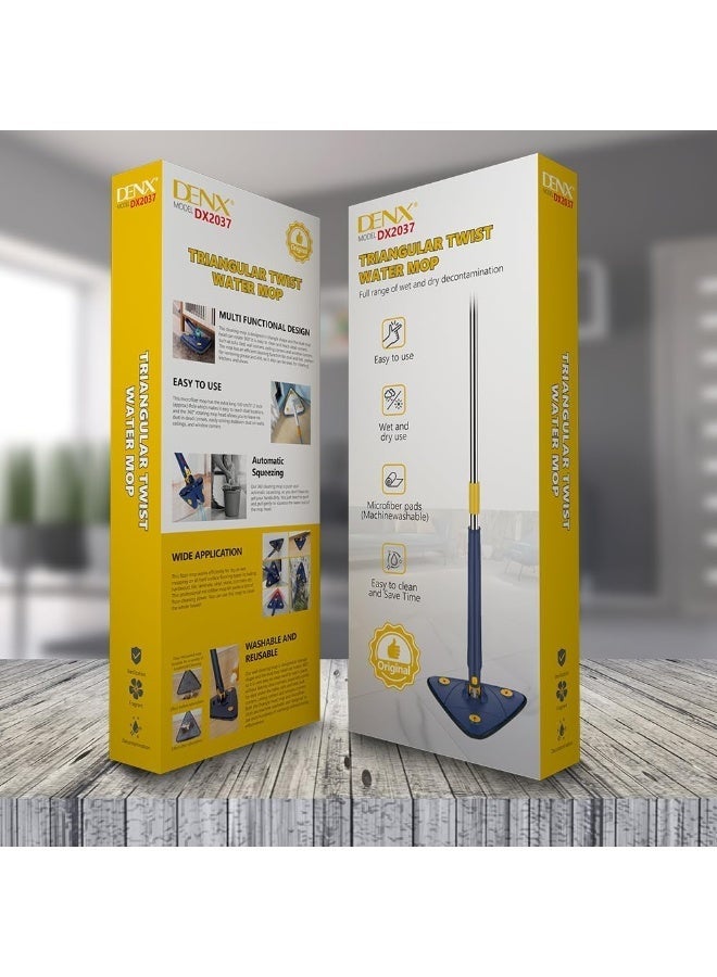 دينكس منطقة مثلثة الشكل لليد المصنوعة من الفولاذ المقاوم للصدأ، مساحة متحركة بزاوية 360 درجة لسهولة الوصول إلى الغبار في الزوايا والأركان. ممسحة سقف مائية، وسادات من الألياف الدقيقة، للاستخدام الجاف والرطب، ممسحة مثلثة الشكل، DX2037 - Image 3
