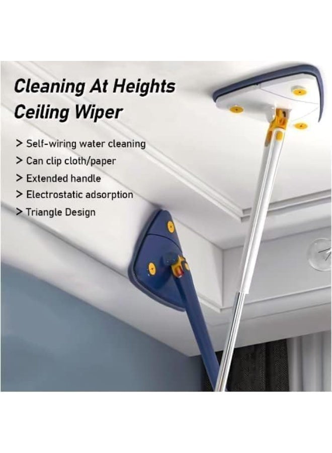 دينكس منطقة مثلثة الشكل لليد المصنوعة من الفولاذ المقاوم للصدأ، مساحة متحركة بزاوية 360 درجة لسهولة الوصول إلى الغبار في الزوايا والأركان. ممسحة سقف مائية، وسادات من الألياف الدقيقة، للاستخدام الجاف والرطب، ممسحة مثلثة الشكل، DX2037 - Image 1