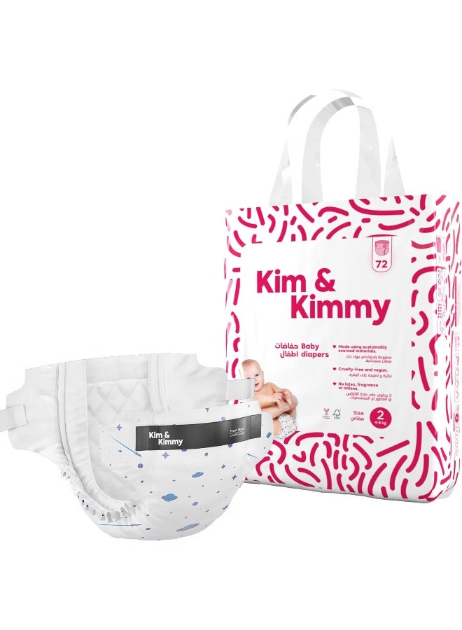 كيم آند كيمي حفاضات كيم آند كيمي مقاس 2 ، 4-8 كجم ، الكمية 72 - Image 1