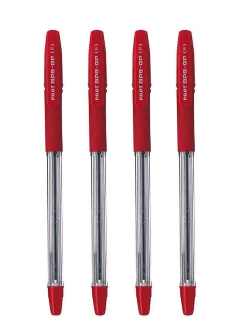 PILOT 4-Piece Ballpoint Pen Fine Tip Red Ink - Image 1