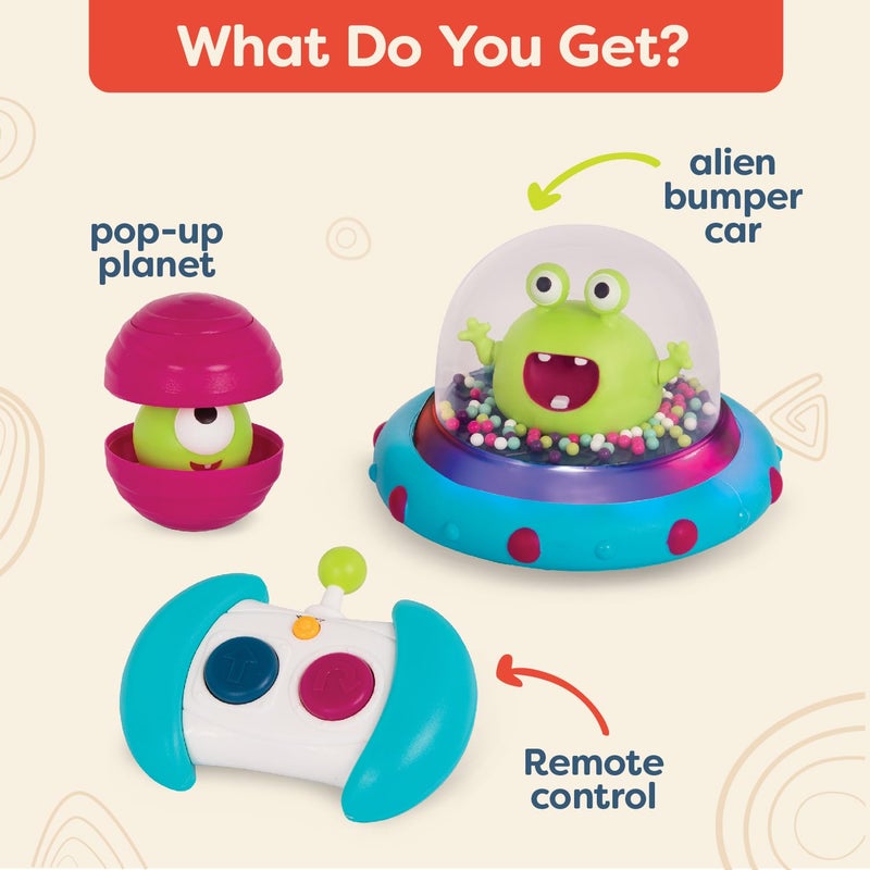 B. toys â€“ Vehicle Bumper Space Car â€“ Light â€“ Up â€“ Simple Remote Control Car for Toddlers with Alien Driver â€“ Marky Mars â€“ 12+ Months - Image 5