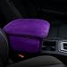 I3DIDEA Fluffy Car Armrest Cover with Side Pockets Plush Fuzzy Fur Center Console Armrest Cushion Pad Universal Winter Car Interior Protector Soft Arm Rest Cover with Storage for Women Men PURPLE - Image 2