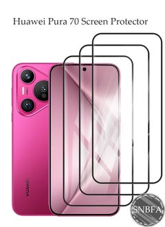 SNBFA 3 PCS Huawei Pura 70 Screen Protector Film with Easy Installation Tool, Ultra-clear, [9H Hardness] [Bubble Free] [Shatterproof ][ Anti Scratch Film ]  - Image 1