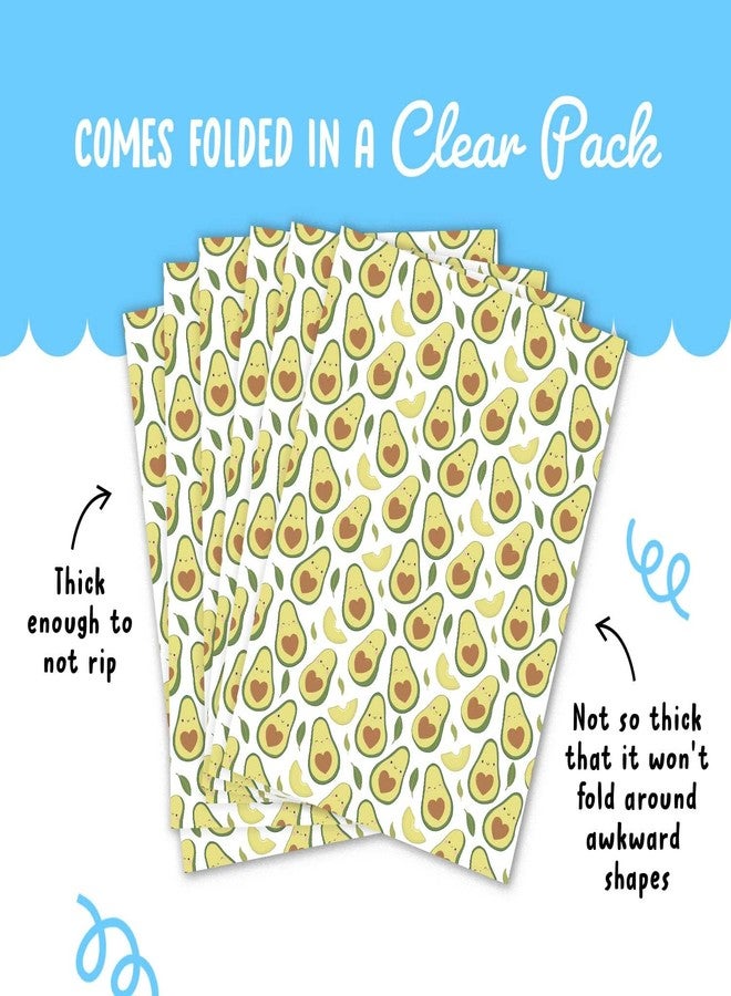 CENTRAL 23 Funny Wrapping Paper - Avocado, Food Theme, Cartoon - 6 Sheets of Giftwrap for All Ages Family Friends - All Occasion Birthday - Comes With Stickers - Image 4
