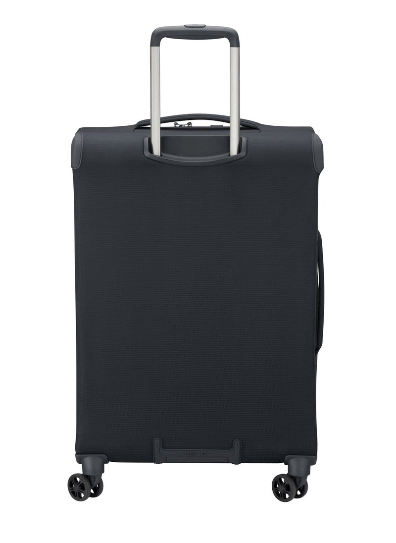 DELSEY Paris - Montmartre Air 2.0 68cm Softcase 4 Double Wheel Expandable Check-In Luggage Trolley Black - Image 1