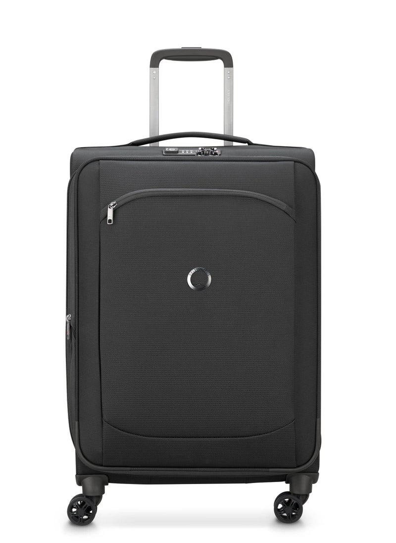 DELSEY Paris - Montmartre Air 2.0 68cm Softcase 4 Double Wheel Expandable Check-In Luggage Trolley Black - Image 1